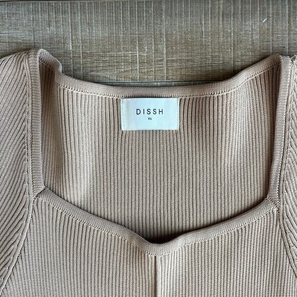 DISSH Lena Long Sleeve Knit Dress in Wheat Size XL - Picture 4 of 7